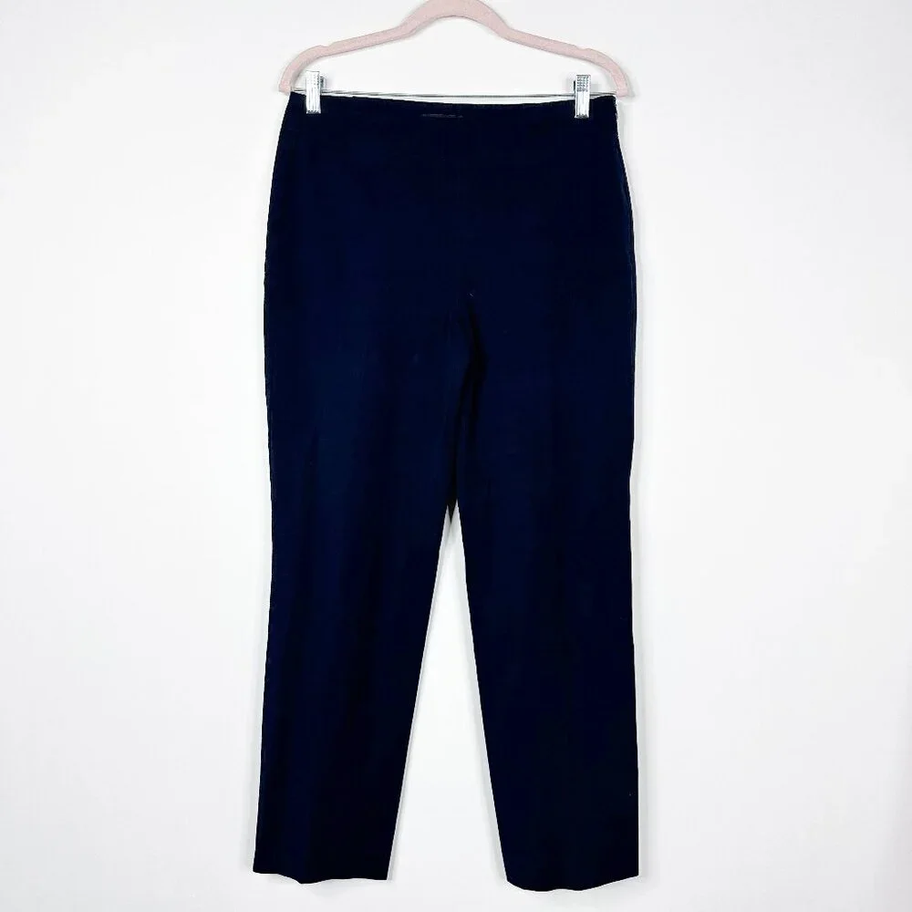 2/$30 Talbots Heritage Hight Rise Side Zip Trouser Black 8 #A1693